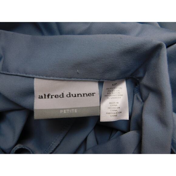 Vintage Alfred Dunner Jacket 12P Petite Blue Embroidered Flowers Casual - Picture 6 of 7